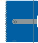 2 x Herlitz Spiralblock to go A4 80 Blatt kariert PP dunkelblau