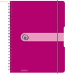 2 x Herlitz Spiralblock to go A4 80 Blatt kariert PP beere