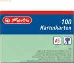 4 x Herlitz Karteikarten A5 liniert VE=100 St&uuml;ck gr&uuml;n