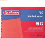 4 x Herlitz Karteikarten A5 liniert orange VE=100 St&uuml;ck