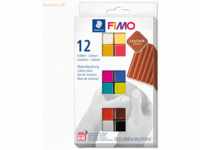 Staedtler Modelliermasse Fimo leather-effect farbig sortiert 12x 25g
