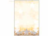 Sigel Designpapier Weihnachten Glitter Stars A4 90g/qm VE=100 Blatt