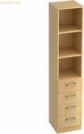 mcbuero.de Regal 5 OH 40,6x42x200,4cm 4 Sch&uuml;be Sockelblende Griff CE A