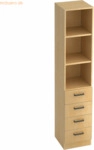 mcbuero.de Regal 5 OH 40,6x42x200,4cm 4 Sch&uuml;be Sockelblende Griff SG A