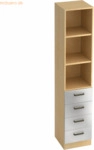 mcbuero.de Regal 5 OH 40,6x42x200,4cm 4 Sch&uuml;be Sockelblende Griff SG A