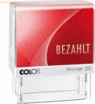 Colop Textstempel Printer 20 BEZAHLT 100669 38mm Kunststoff rot