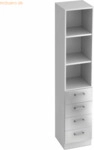 mcbuero.de Regal 5 OH 40,6x42x200,4cm 4 Sch&uuml;be Sockelblende Griff CE W