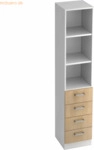 mcbuero.de Regal 5 OH 40,6x42x200,4cm 4 Sch&uuml;be Sockelblende Griff CE W