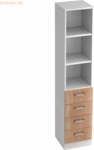 mcbuero.de Regal 5 OH 40,6x42x200,4cm 4 Sch&uuml;be Sockelblende Griff CE W
