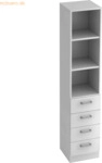 mcbuero.de Regal 5 OH 40,6x42x200,4cm 4 Sch&uuml;be Sockelblende Griff CE W
