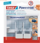 8 x Tesa Powerstrips Haken Large transprent/wei&szlig; VE=2 St&uuml;ck