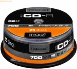 Intenso International Intenso CD-R 700MB/80 Min. 52x Printable Cake Bo