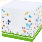 RNK Notizklotz Schmetterlinge 70 g/qm 92x92x92mm wei&szlig; 900 Blatt