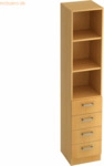 mcbuero.de Regal 5 OH 40,6x42x200,4cm 4 Sch&uuml;be Sockelblende Griff CE B