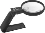 WEDO Tischlupe &Oslash; 9 cm mit Standfu&szlig; - beleuchtet 2-fach schwarz.