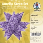 Ludwig B&auml;hr Faltbl&auml;tter Aurelio Stern Velvet 80g/qm 10x10cm lila/rosa