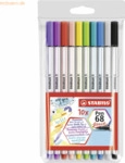 10 x Stabilo Premium-Filzstift mit Pinselspitze Pen 68 brush Etui VE=1