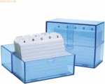 Wedo Karteibox A7 200 Karten incl. Karten und Register transluzent bla