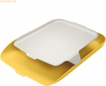 4 x Leitz Briefkorb Cosy mit Organiser A4 Polystyrol gelb/hellgrau