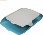 4 x Leitz Briefkorb Cosy mit Organiser A4 Polystyrol blau/hellgrau