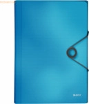 5 x Leitz F&auml;chermappe Solid A4 PP mit 6 F&auml;chern hellblau