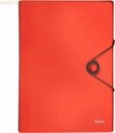 5 x Leitz F&auml;chermappe Solid A4 PP mit 6 F&auml;chern hellrot