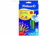 10 x Pelikan Aquarell-Buntstifte inkl. Haar-Pinsel 3mm VE=12 Farben