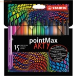 6 x Stabilo Filzschreiber pointMax Etui Arty VE=15 Farben