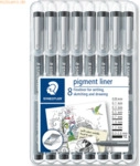 Staedtler Feinschreiber pigment liner schwarz 8 Strichst&auml;rken