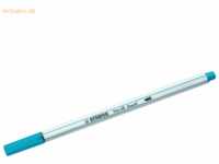 10 x Stabilo Premium-Filzstift Pinselspitze Pen 68 brush hellblau