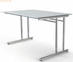 Kerkmann Schreibtisch Artline ESG C-Fu&szlig; 120x80x68-82cm glas