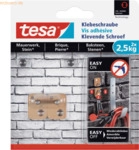 6 x Tesa Rechteckige Klebeschraube f&uuml;r Mauerwerk und Stein (2,5kg) VE=