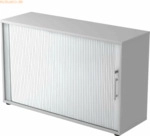 mcbuero.de Rolladenschrank 2 OH BxTxH 120x40x74,8cm Griff RE Grau/Silb