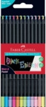 FABER-CASTELL Black Edition Bunstift Neon + Pastell - 12er Kartonetui.