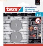 6 x Tesa Runde Klebeschraube f&uuml;r Mauerwerk und Stein (5kg) VE=2 St&uuml;ck