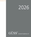 G&uuml;ss Monats&uuml;bersicht 15x21cm 1 Monat/2 Seiten Softcover schwarz 2027
