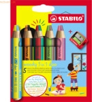 Stabilo Farbstift woody 3 in 1 duo 882/05-2 sortiert 5 St&uuml;ck +Spitzer
