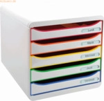Exacompta Schubladenbox BIG-BOX PLUS 309913D 5 Sch&uuml;be harlekin/wei&szlig;