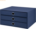 S.O.H.O. Schubladenbox Navy 3 Sch&uuml;be A4