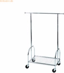 Alco Garderobe BxHxT 90x130-170x54cm mobil silber