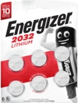Energizer Knopfzellen-Batterie Lithium CR2032 3,0 Volt - 6 St&uuml;ck.