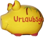3 x KCG Spardose Schwein -Urlaubsgeld- - Keramik klein.
