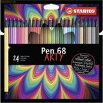 6 x Stabilo Premium-Filzstift Pen 68 Kartonetui Arty VE=24 Farben