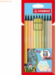 10 x Stabilo Fasermaler Pen 68 Kartonetui mit 10 Farben