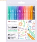 Tombow Doppelfasermaler TwinTone Rund- und Finelinerspitze VE=12 St&uuml;ck