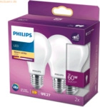 Signify Philips LED classic Lampe 60W E27 Warmwei&szlig; 806lm wei&szlig; 2er P