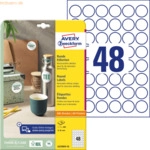 Avery Zweckform Etiketten rund abl&ouml;sbar A4 30mm 10 Bogen/480 Etiketten