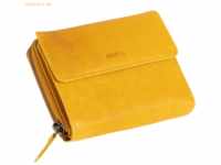 Mika Damengeldbörse Leder 13x10x2,5cm gelb