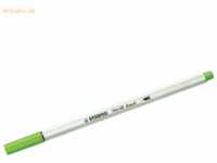 10 x Stabilo Premium-Filzstift mit Pinselspitze Pen 68 brush hellgrün