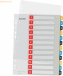 15 x Leitz Plastikregister Cosy 1-12 bedruckbar A4 PP 12 Blatt farbig